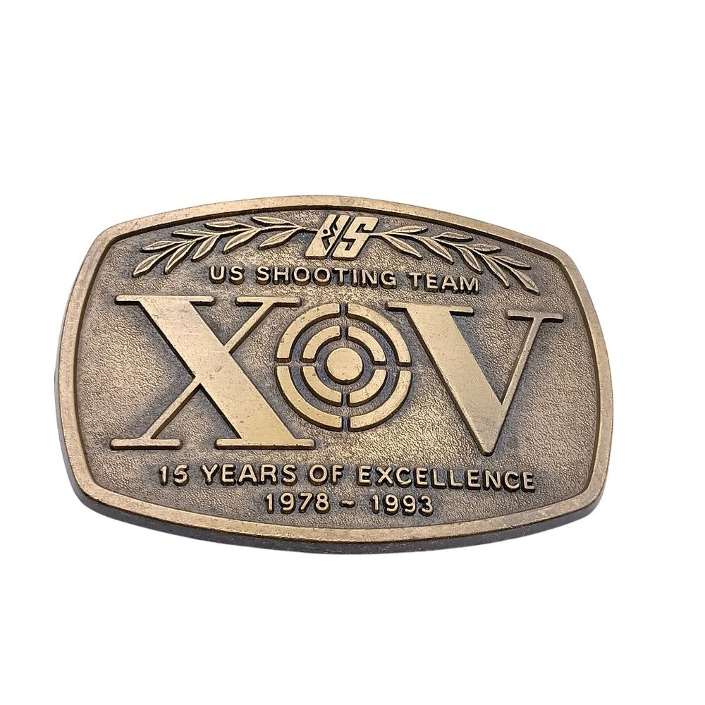 Vintage US Shooting Team XV Belt Buckle 15 Years Of Excellence 1978-1993 Collect